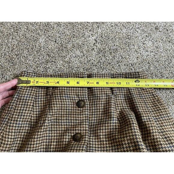 VTG Country Shop Wool Alpaca Skirt Classic Button Houndstooth Academia Size 6 - Picture 7 of 7